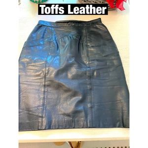 Toffs, Black Leather Skirt‎ Sz 10 Perfect